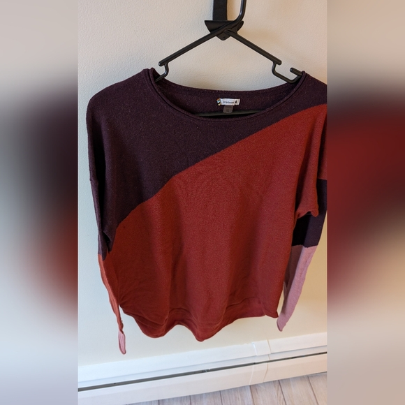 Smartwool Women's shadow pine color block crew neck Long Sleeve sweater. Size XL - Picture 7 of 11